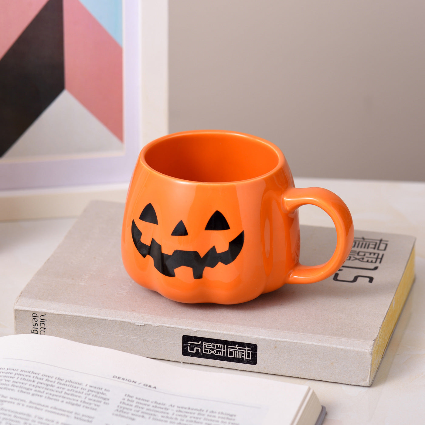 black pumpkin mug