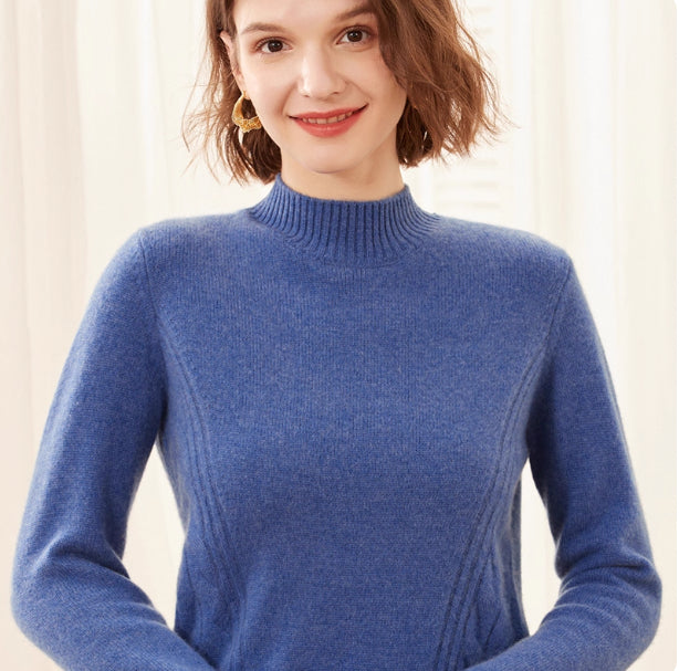 blue pure cashmere sweater