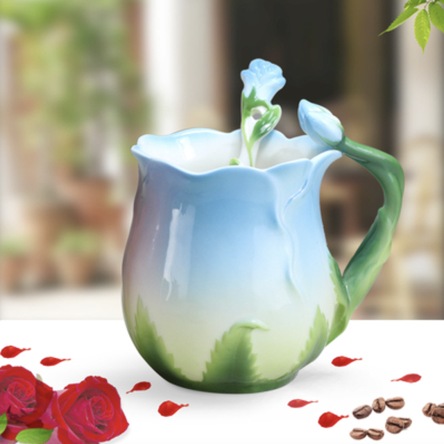 blue tulip mug