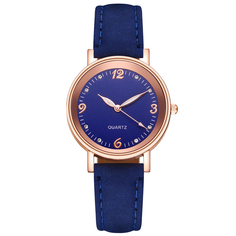 blue leather watch