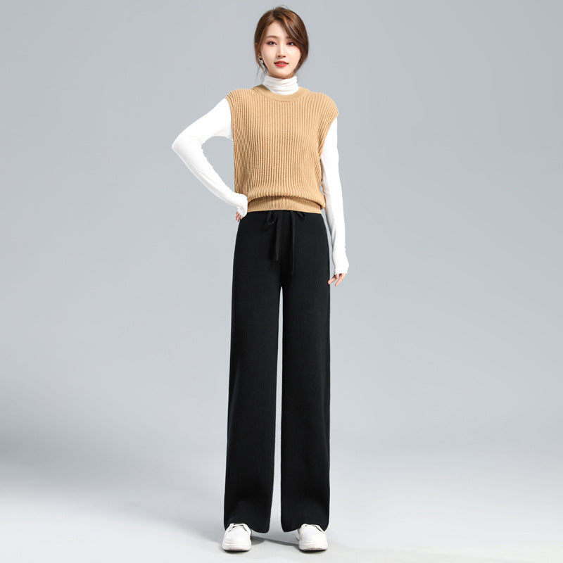 Wool | Knitted Wide-leg Pants