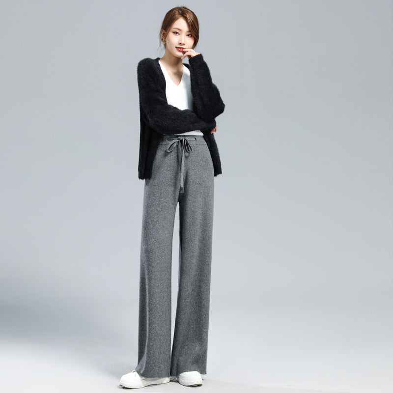Wool | Knitted Wide-leg Pants