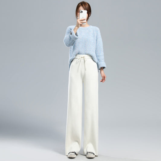 Wool | Knitted Wide-leg Pants