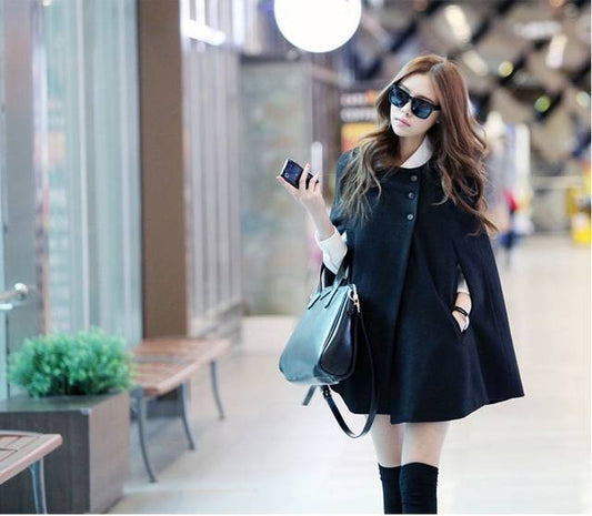 Equestrian | Black Woolen Cloak