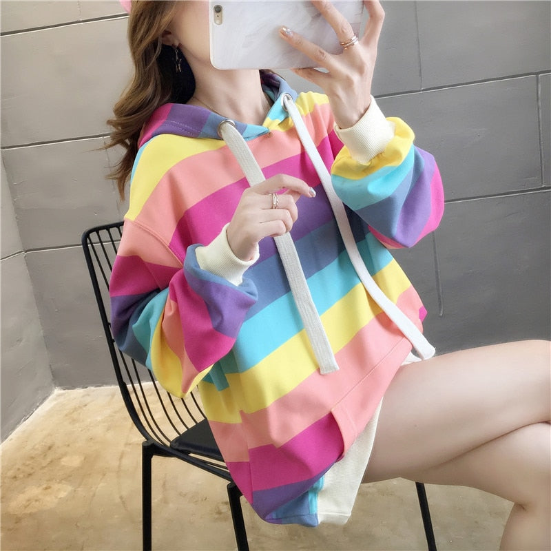 cotton rainbow hoodie