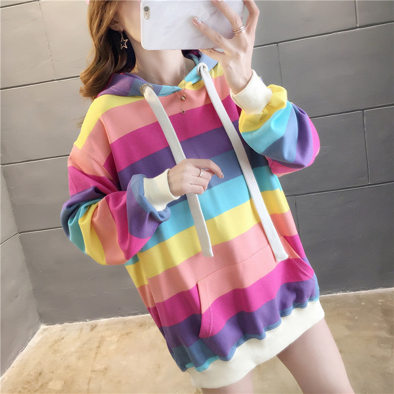 cotton rainbow hoodie