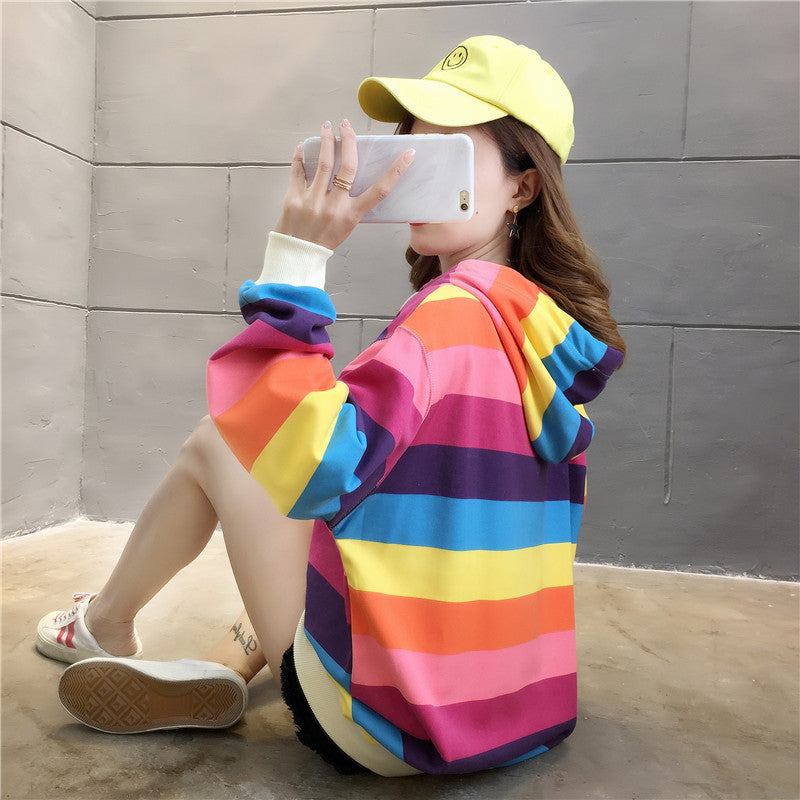 cotton rainbow hoodie