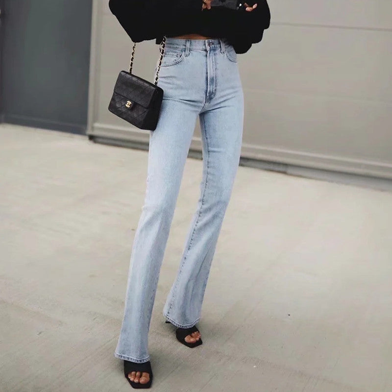 denim microflare jeans