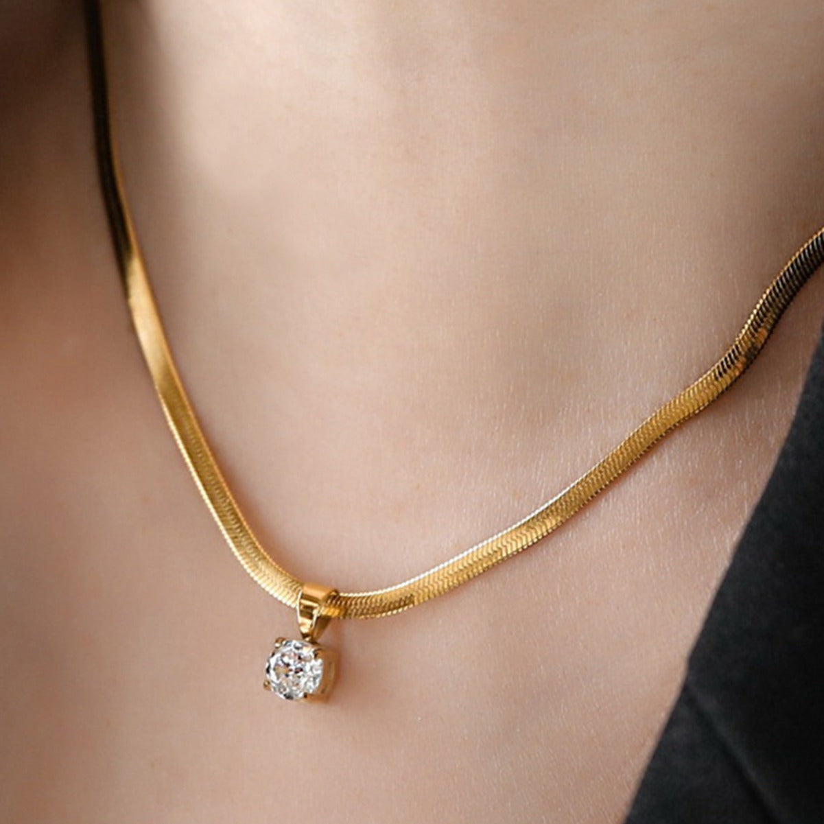 moissanite gold necklace