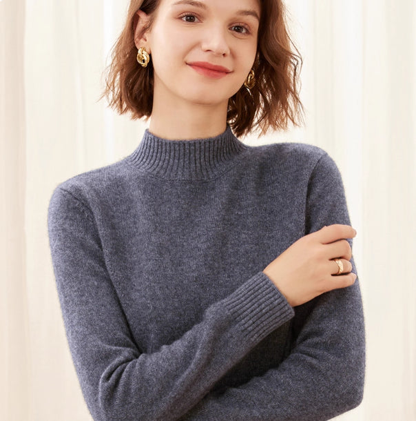 grey pure cashmere sweater
