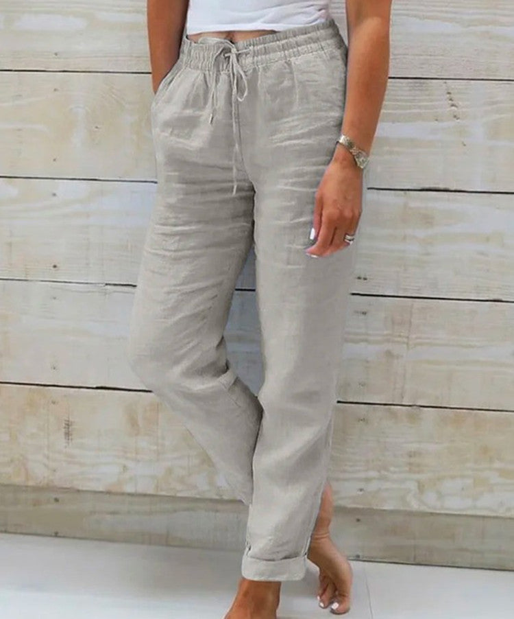 grey linen pants