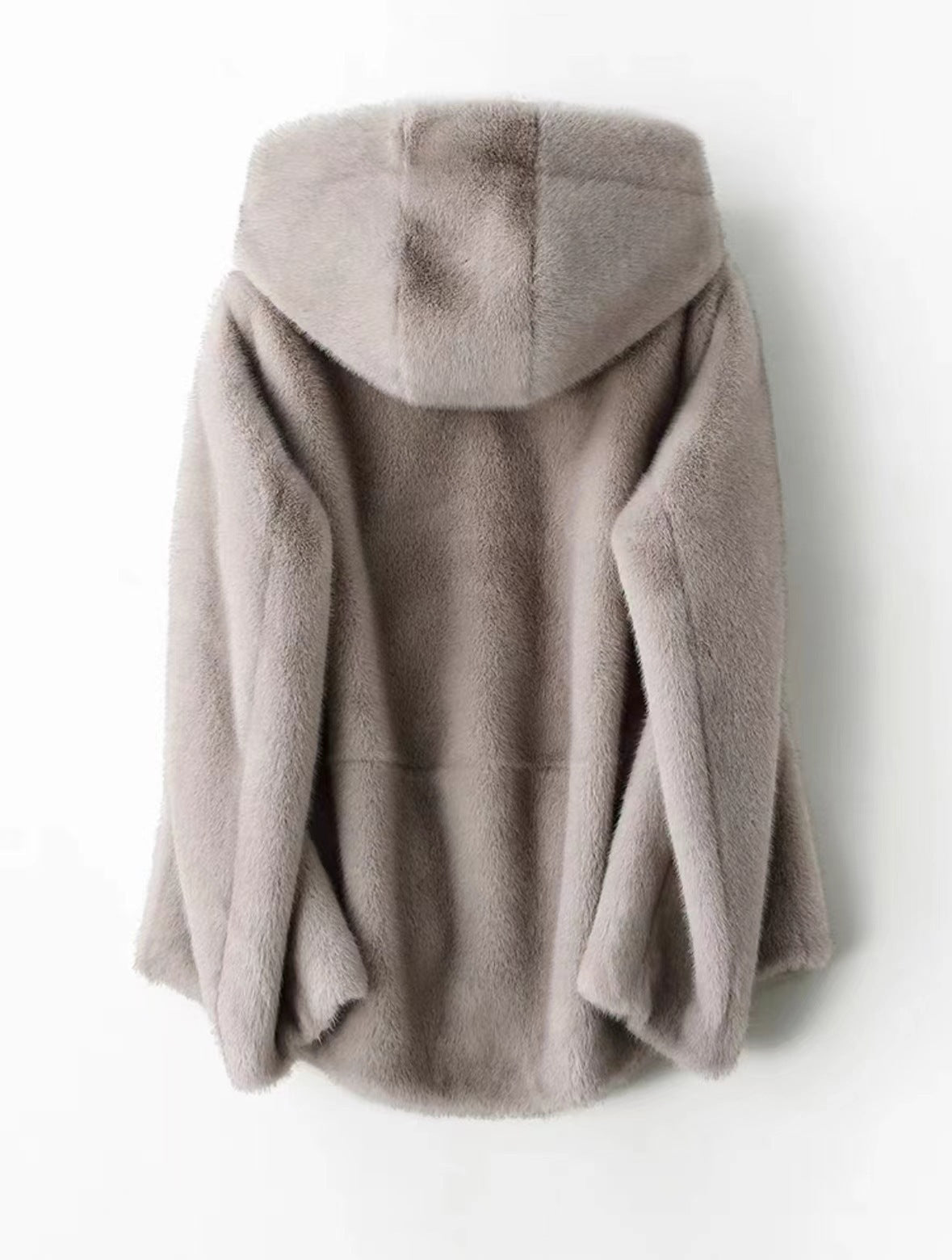 grey plush hoodie