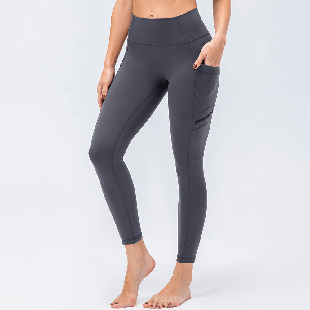 grey yoga pants with pockets
