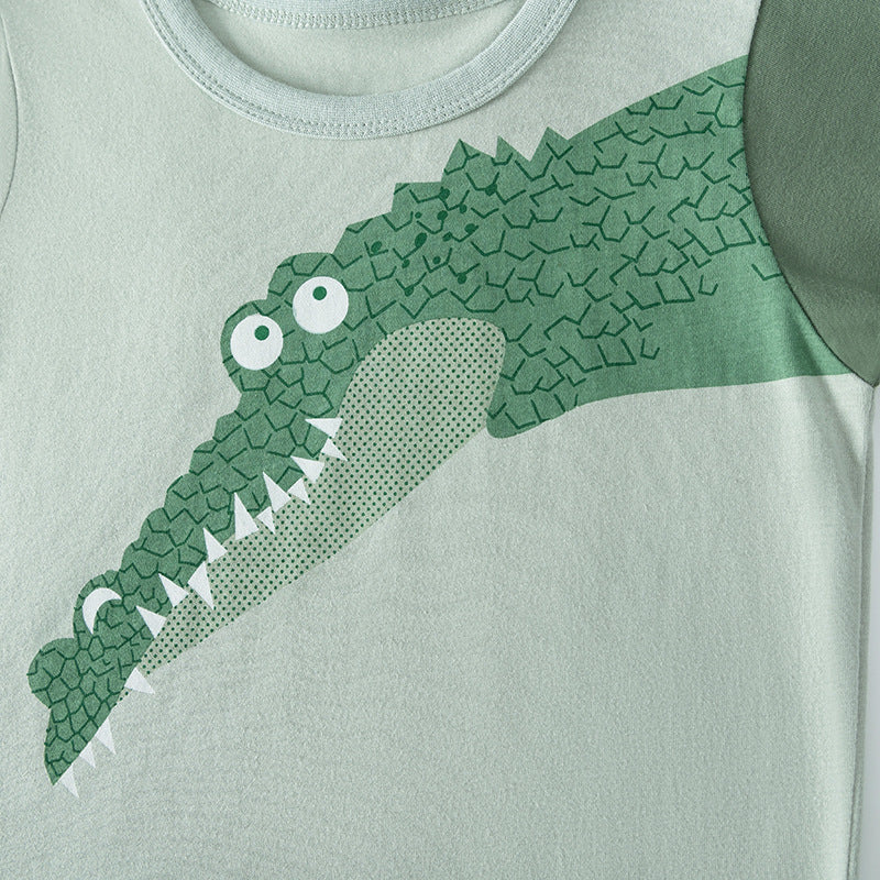 kids cotton crocodile set with pockets