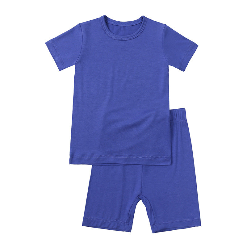 kids blue bamboo pajama set