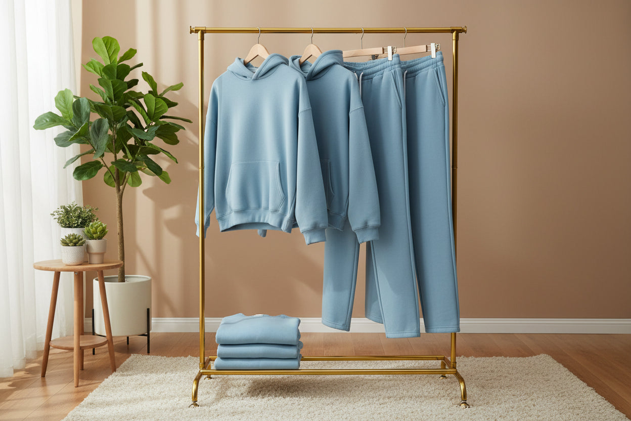 light blue matching cotton set
