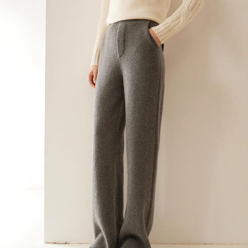 grey cashmere trousers