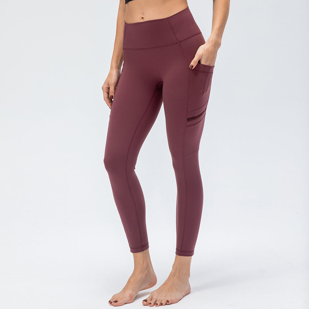 mauve yoga pants with pockets