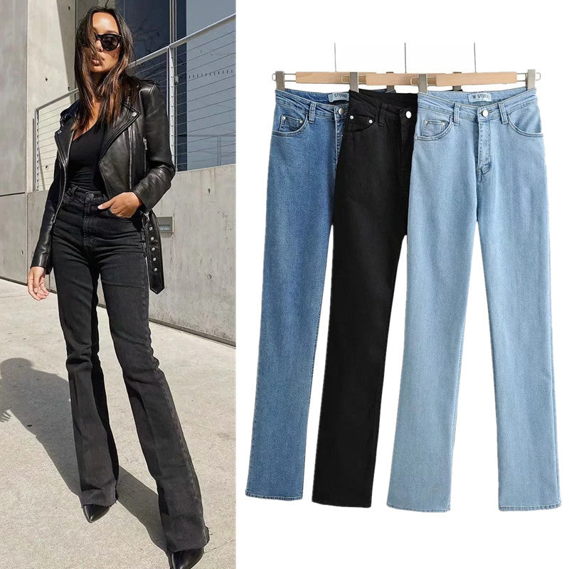 microflare denim jeanses