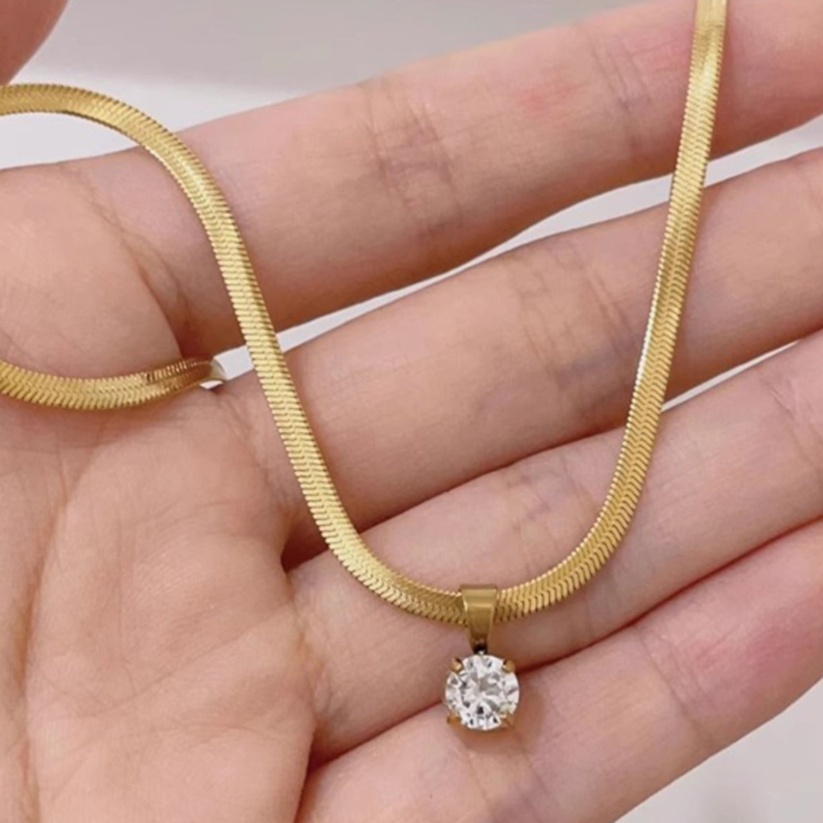 gold moissanite necklace