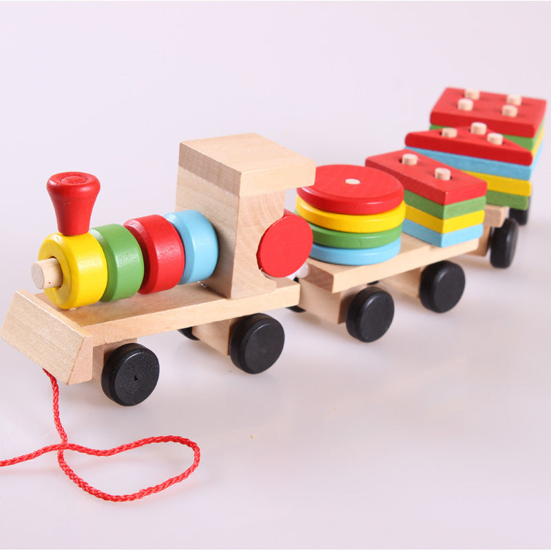 Montessori wooden train