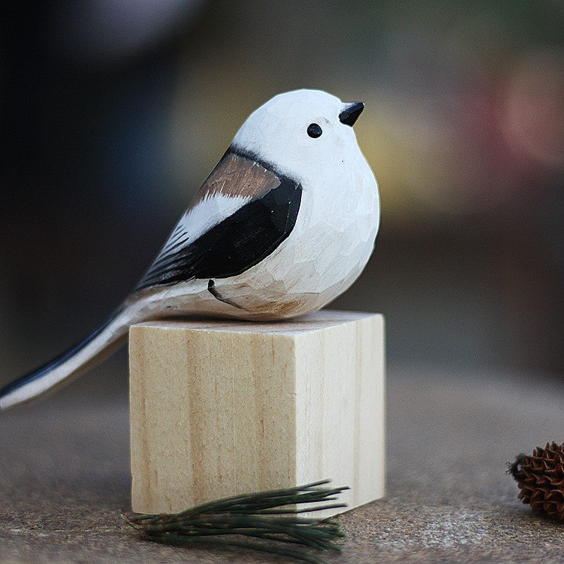 northern longtailed tit woodcarving