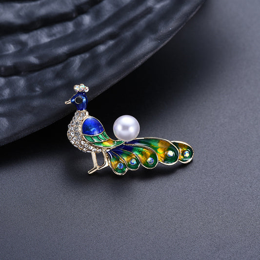 peacock brooch