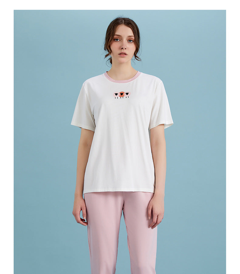 pink bamboo pj set
