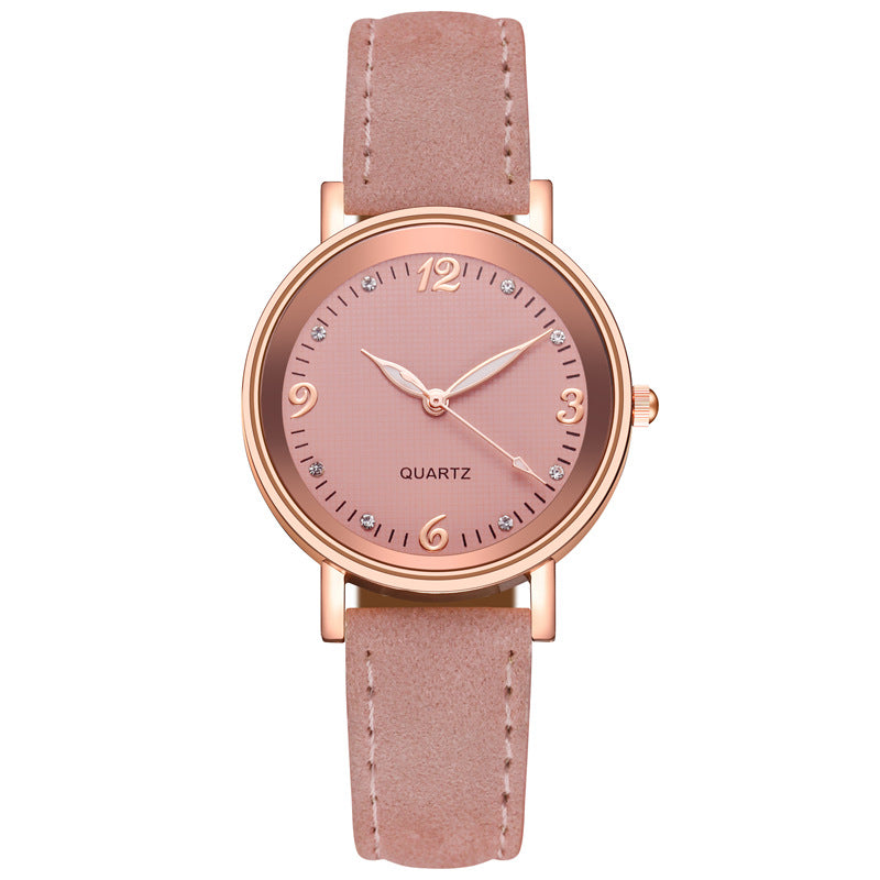pink leather watch
