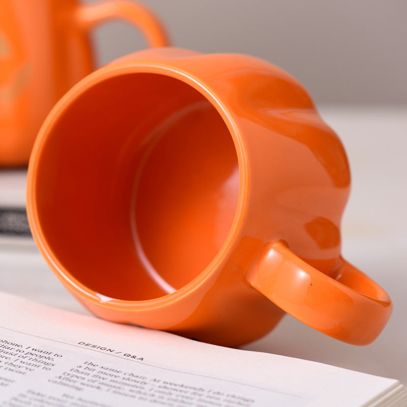 handmade pumpkin mugs inside