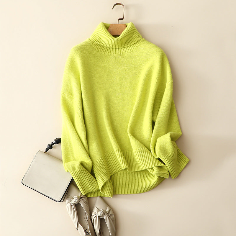 pure cashmere lemon green sweater