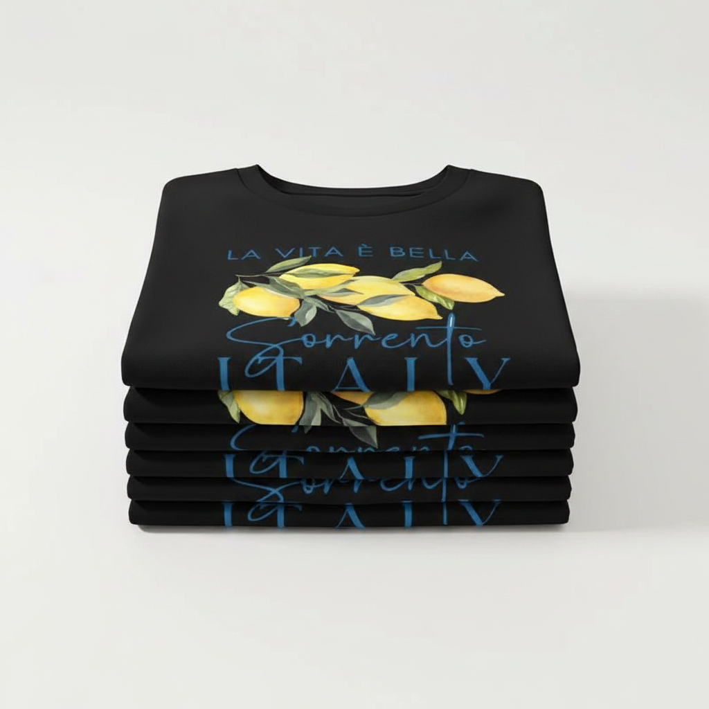 100% cotton black Sorrento Italy shirt