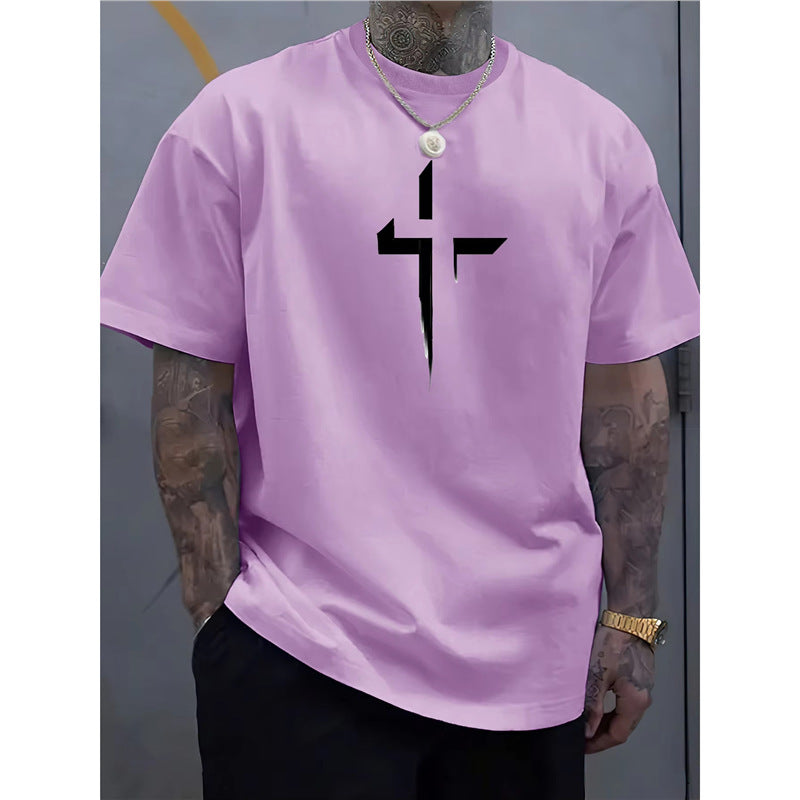 pure cotton cross purple shirt