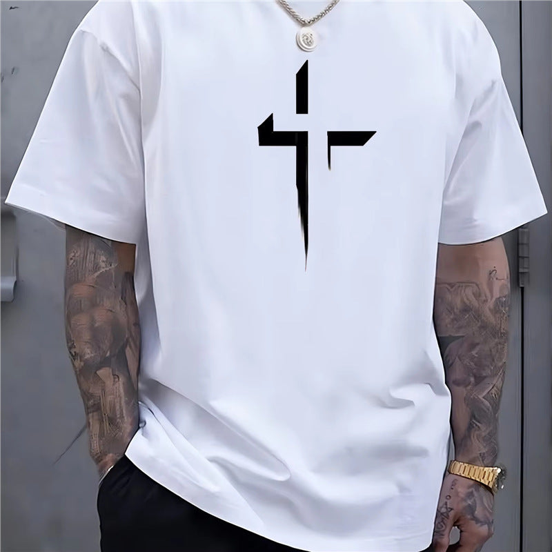 pure cotton cross art white shirt
