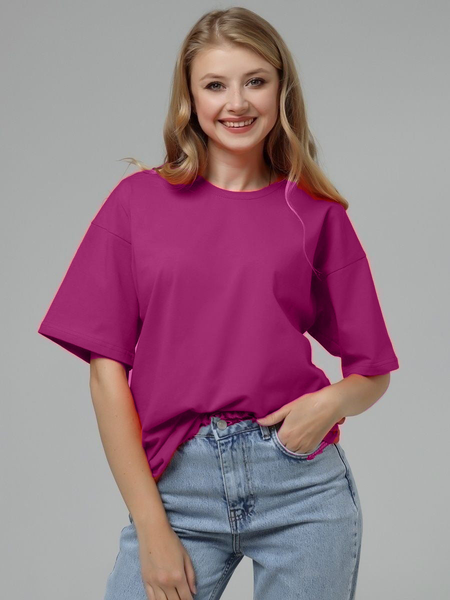 100% pure cotton hot pink t shirt