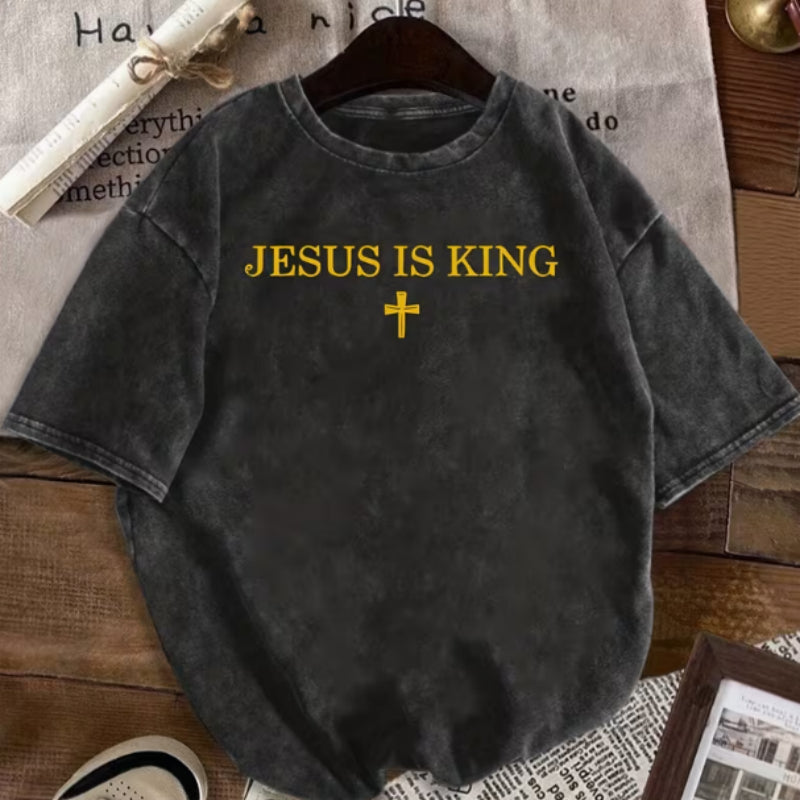 pure cotton jesus is king shirts