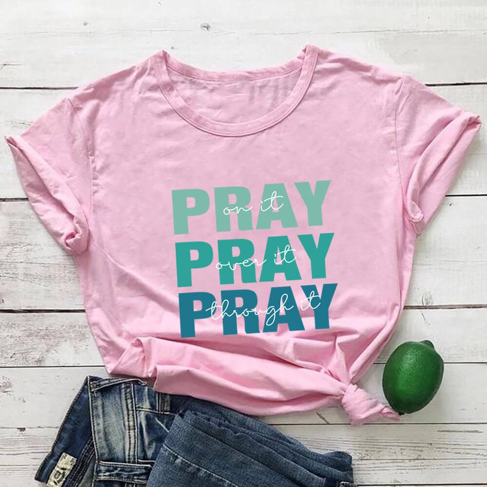 pure cotton pink pray tshirts