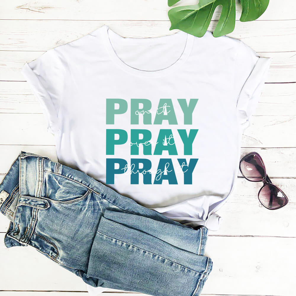 pure cotton white pray t shirts