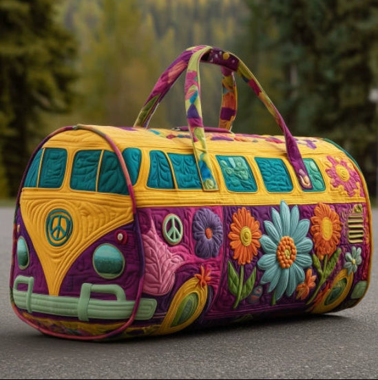 vintage quilted duffel bag