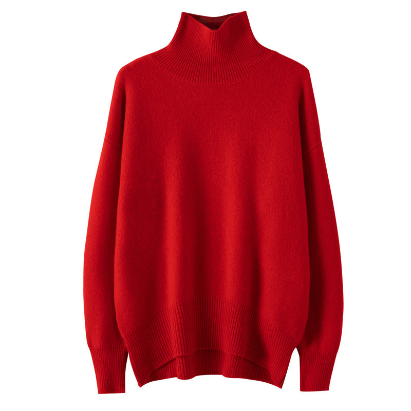 red cashmere sweater