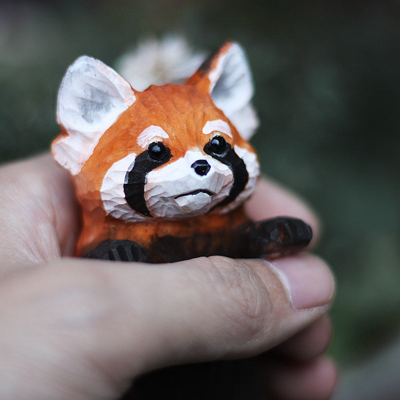 red panda  wood carvings