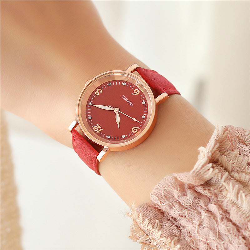 red leather watch
