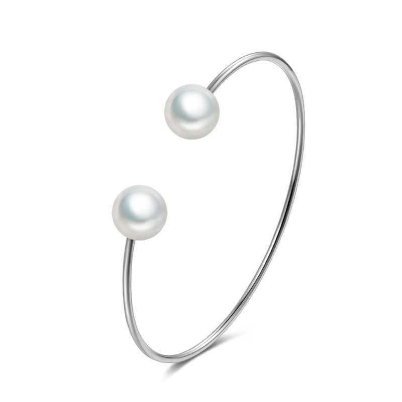 silver pearl bracelet