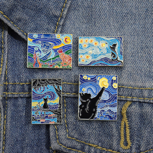 starry night brooches