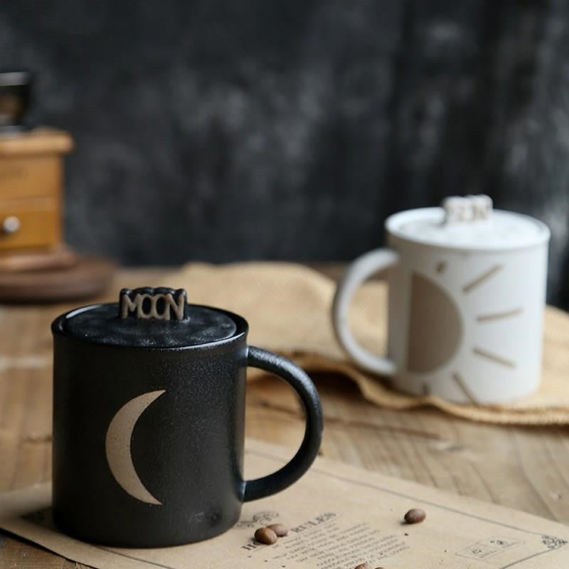 sun & moon mug pair