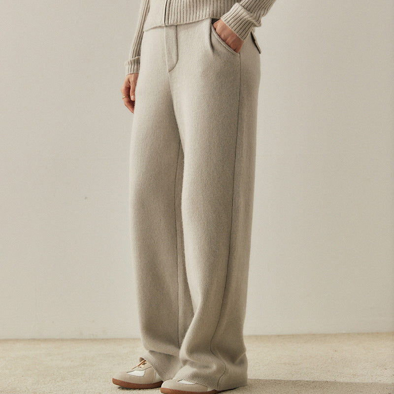 white cashmere pants