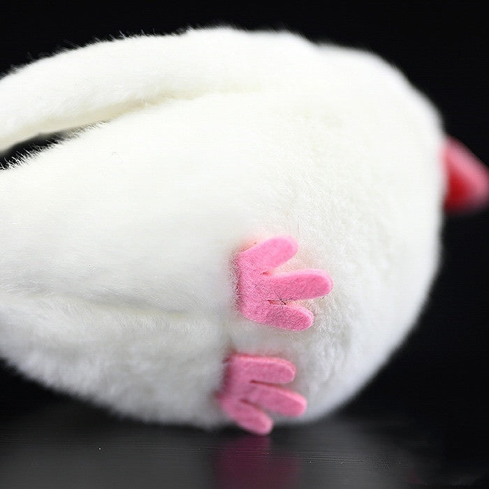 white mandarin plush felt toes