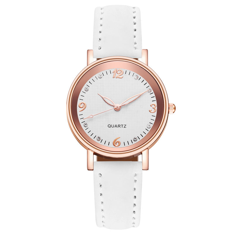 white leather watch