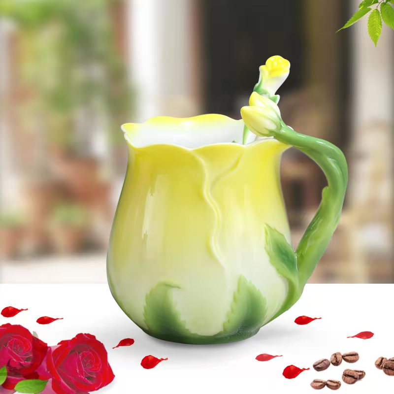 yellow tulip mug
